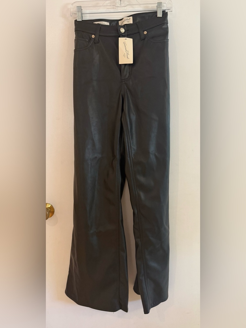 Universal Thread Black Faux Leather Boot Cut Pants